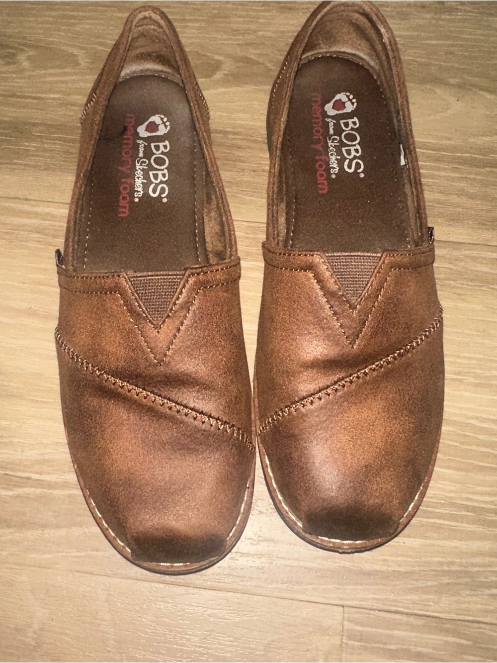 Skechers BOBS Slip-On Loafers in Bronze Brown